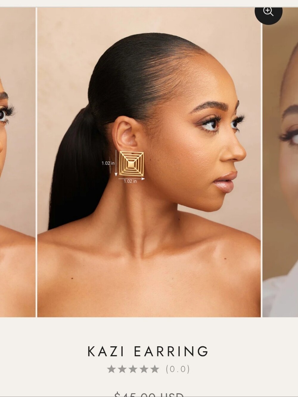 KAZI khoi Square Gold Statement Earrings - Women's Jewelry